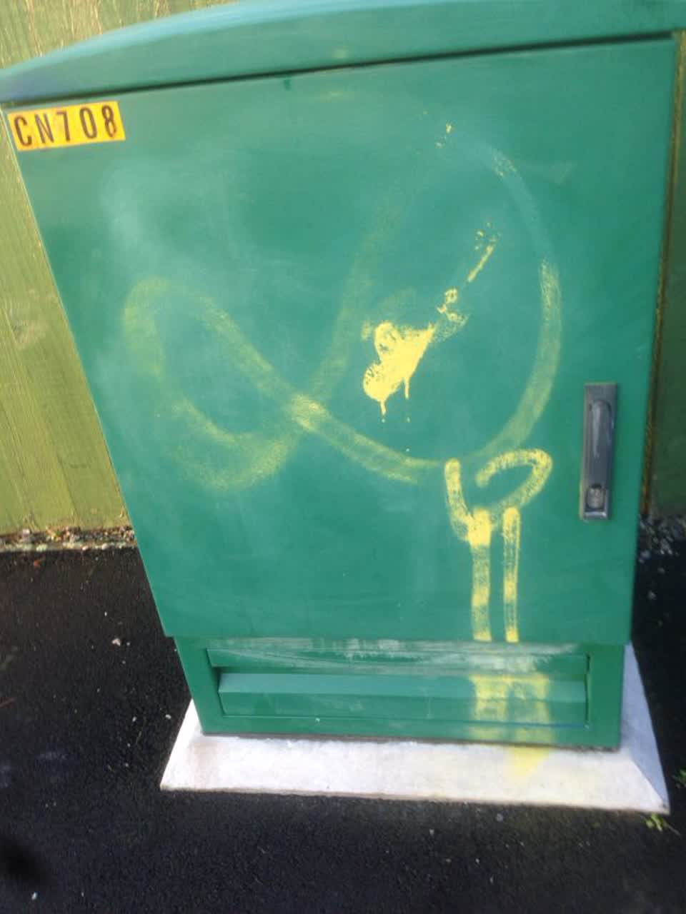 The photograph attached to this graffiti report