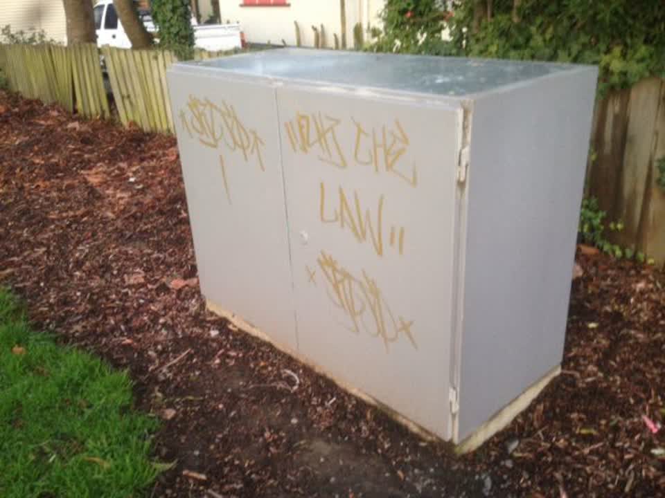 The photograph attached to this graffiti report