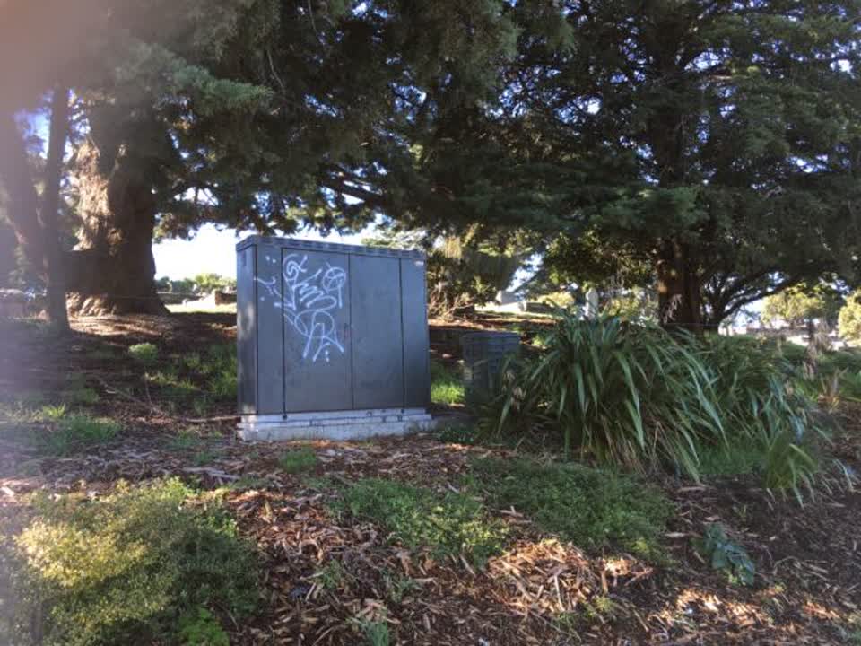 The photograph attached to this graffiti report