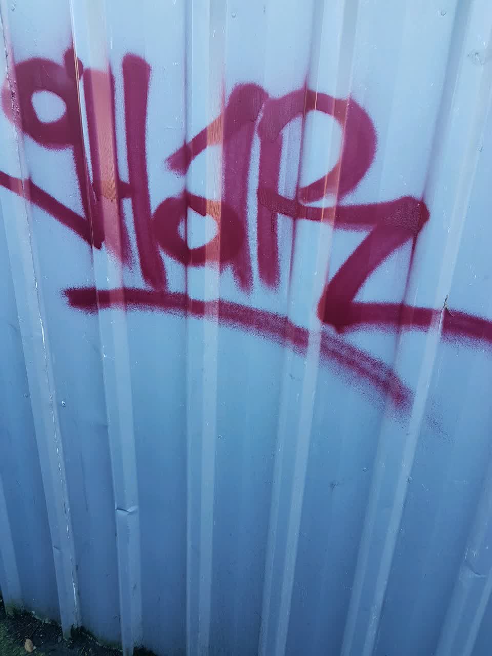 The photograph attached to this graffiti report