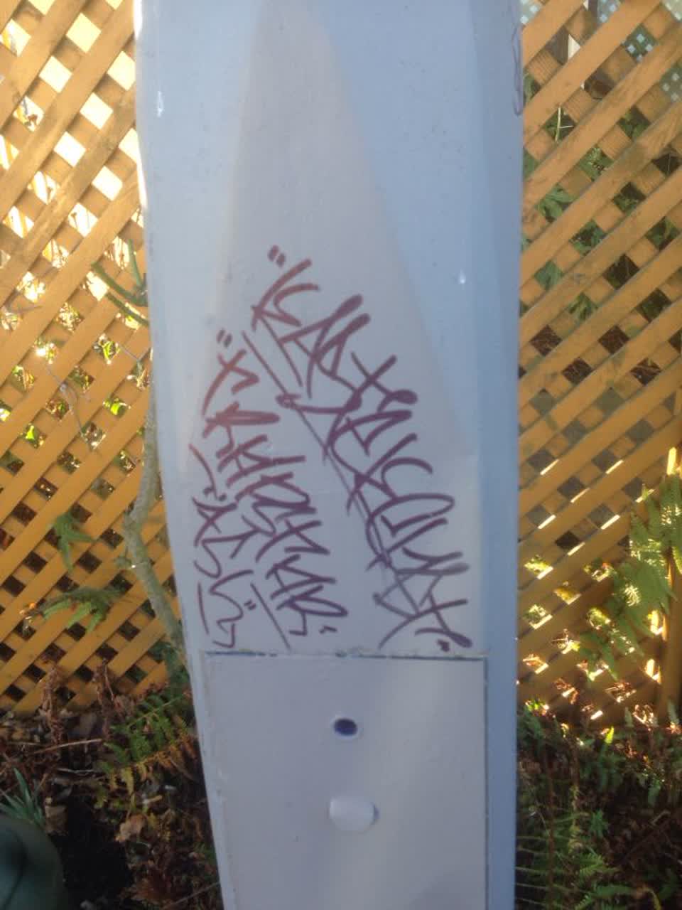 The photograph attached to this graffiti report