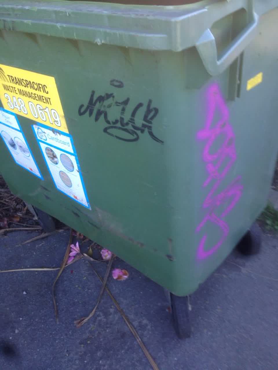 The photograph attached to this graffiti report