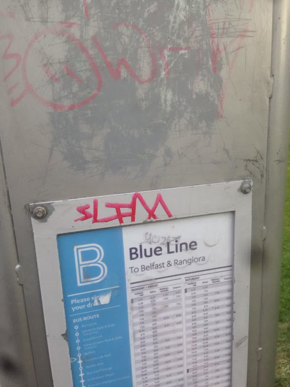 The photograph attached to this graffiti report