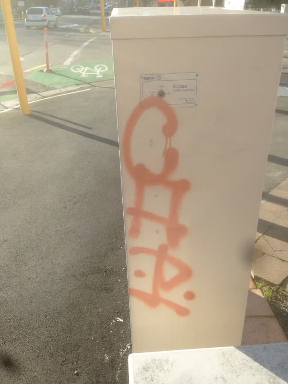 The photograph attached to this graffiti report