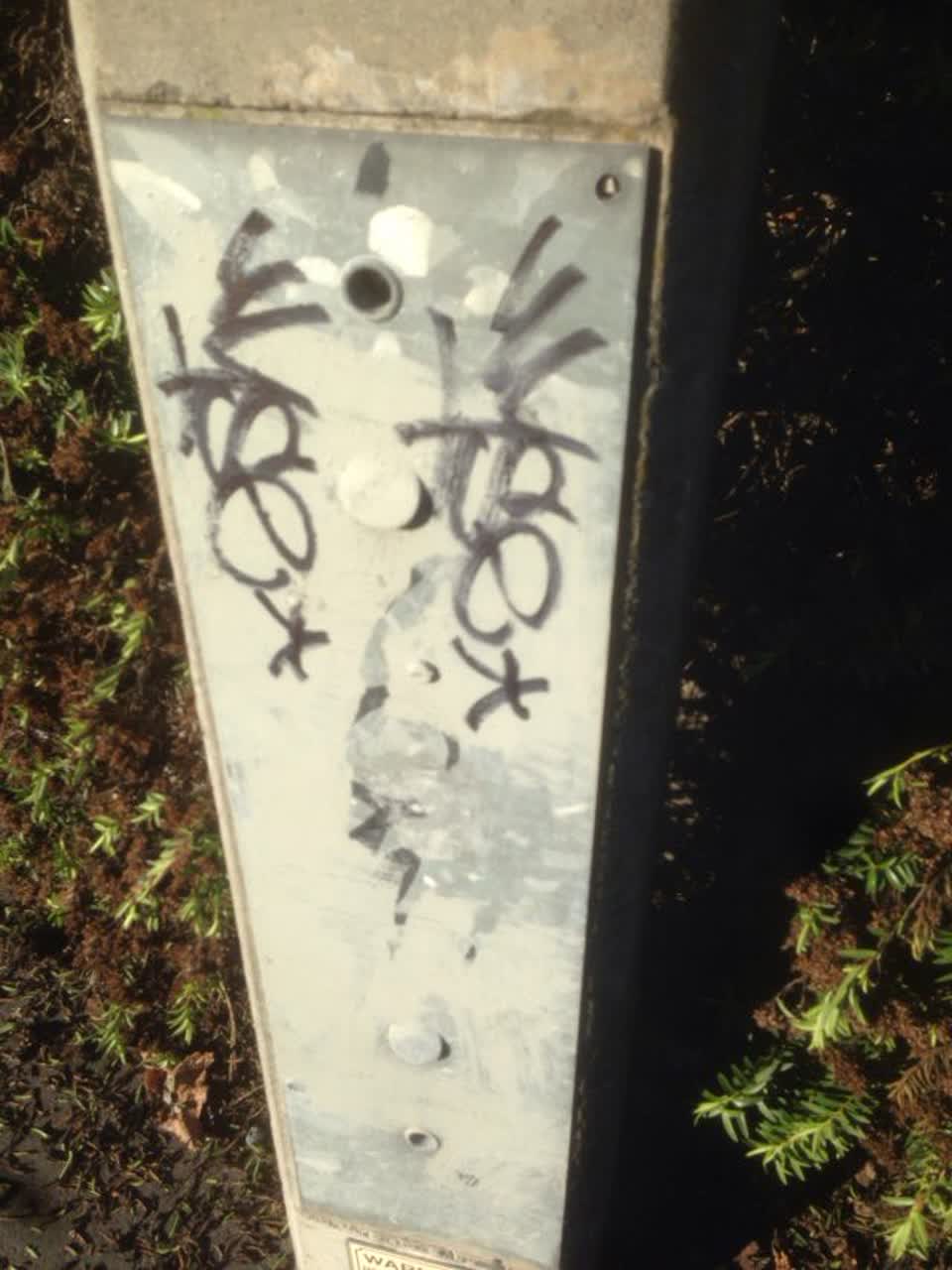 The photograph attached to this graffiti report
