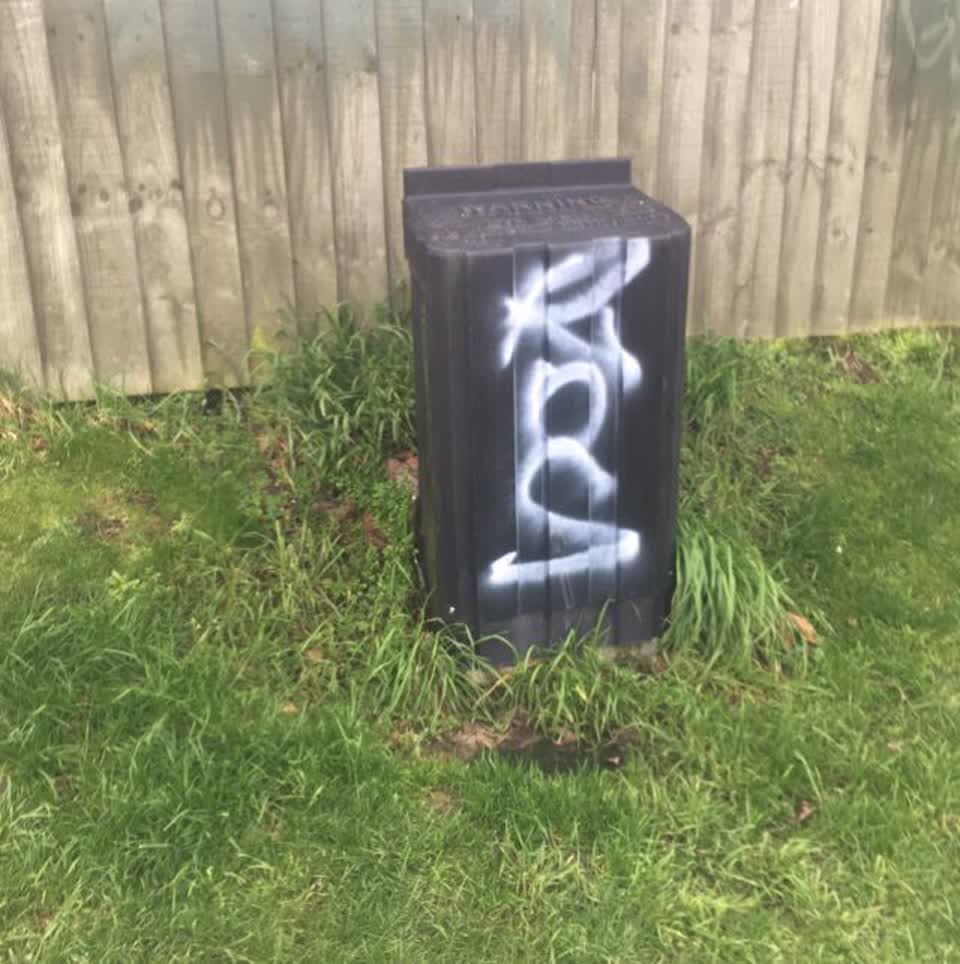 The photograph attached to this graffiti report