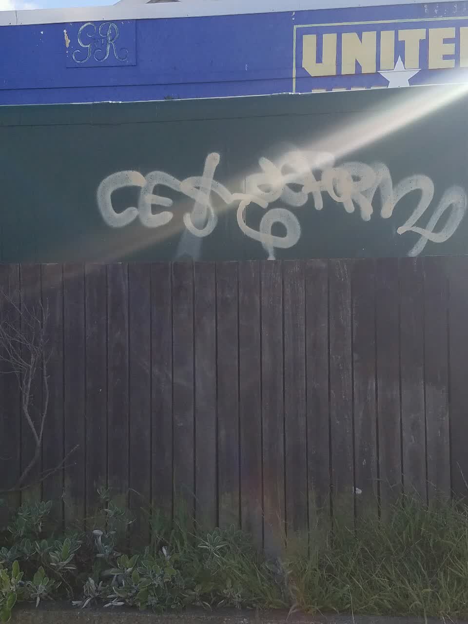 The photograph attached to this graffiti report