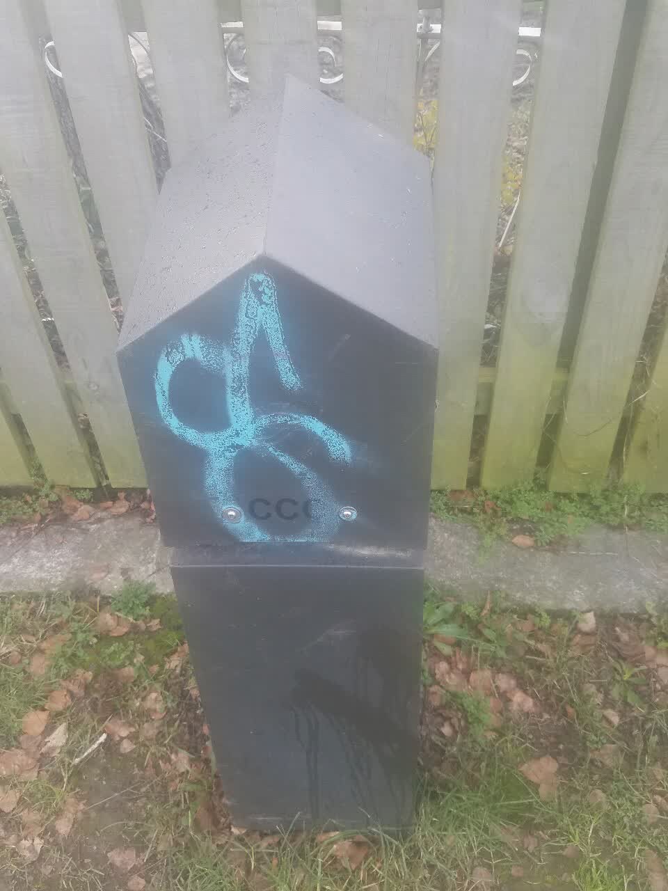 The photograph attached to this graffiti report