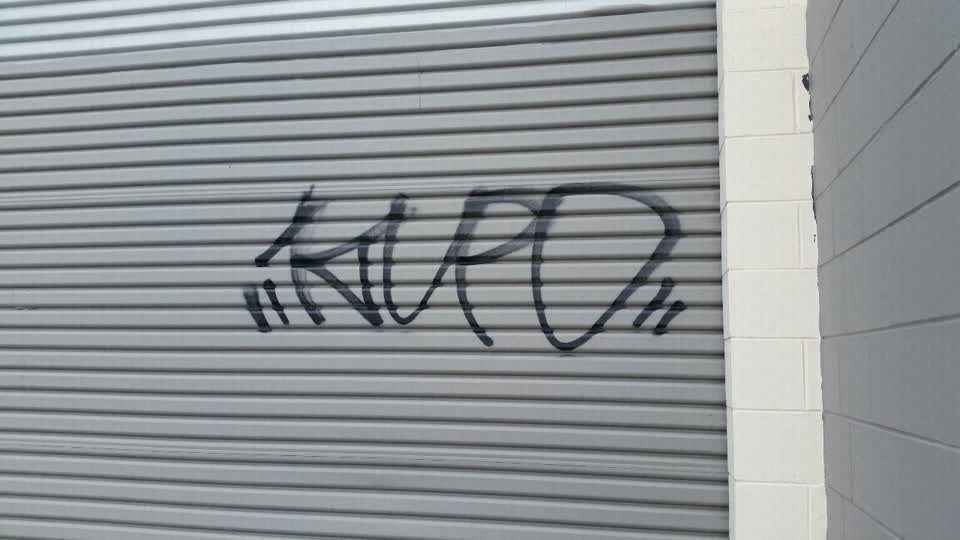 The photograph attached to this graffiti report