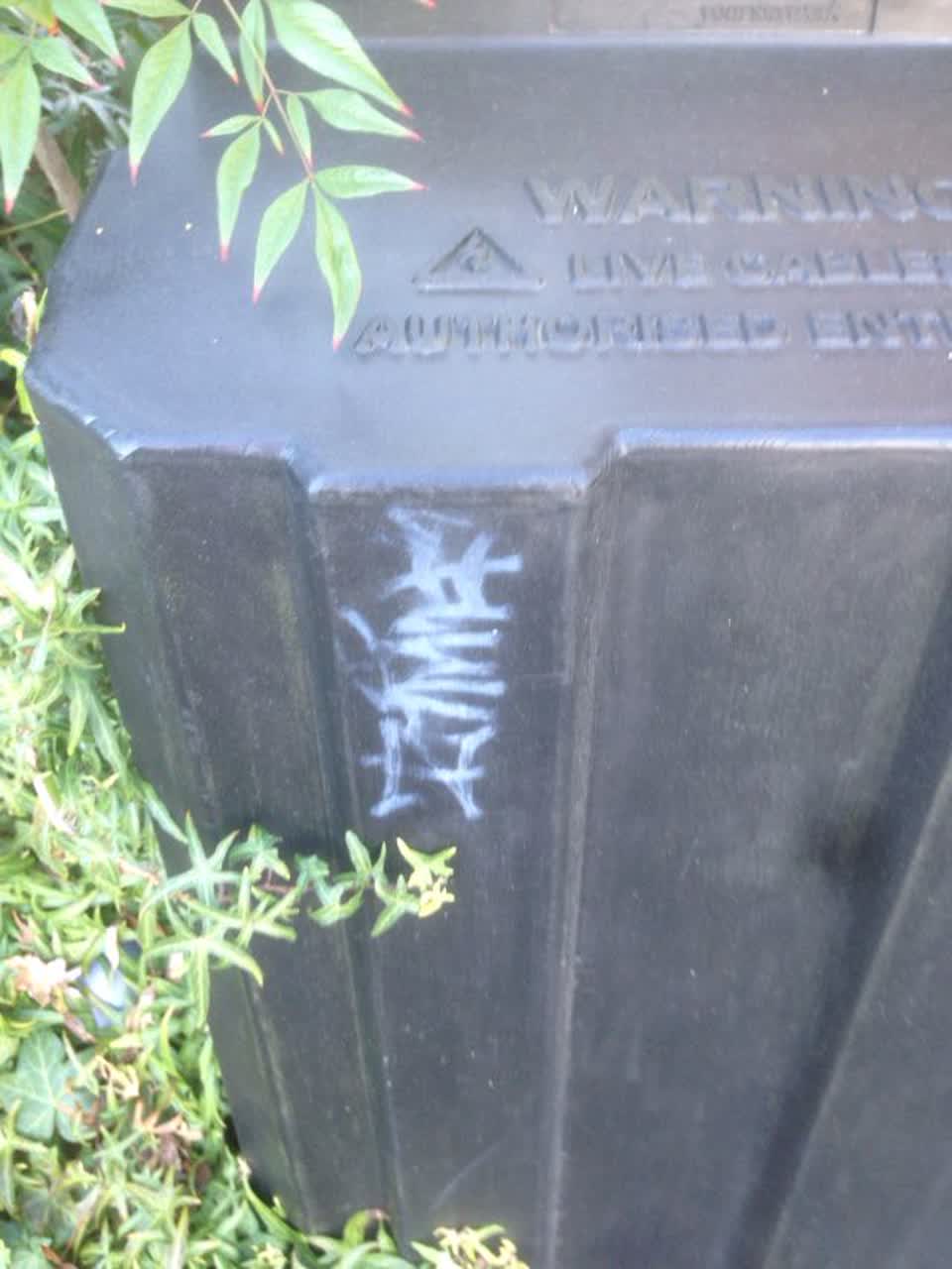 The photograph attached to this graffiti report