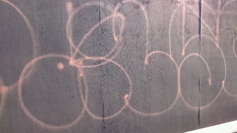 The photograph attached to this graffiti report