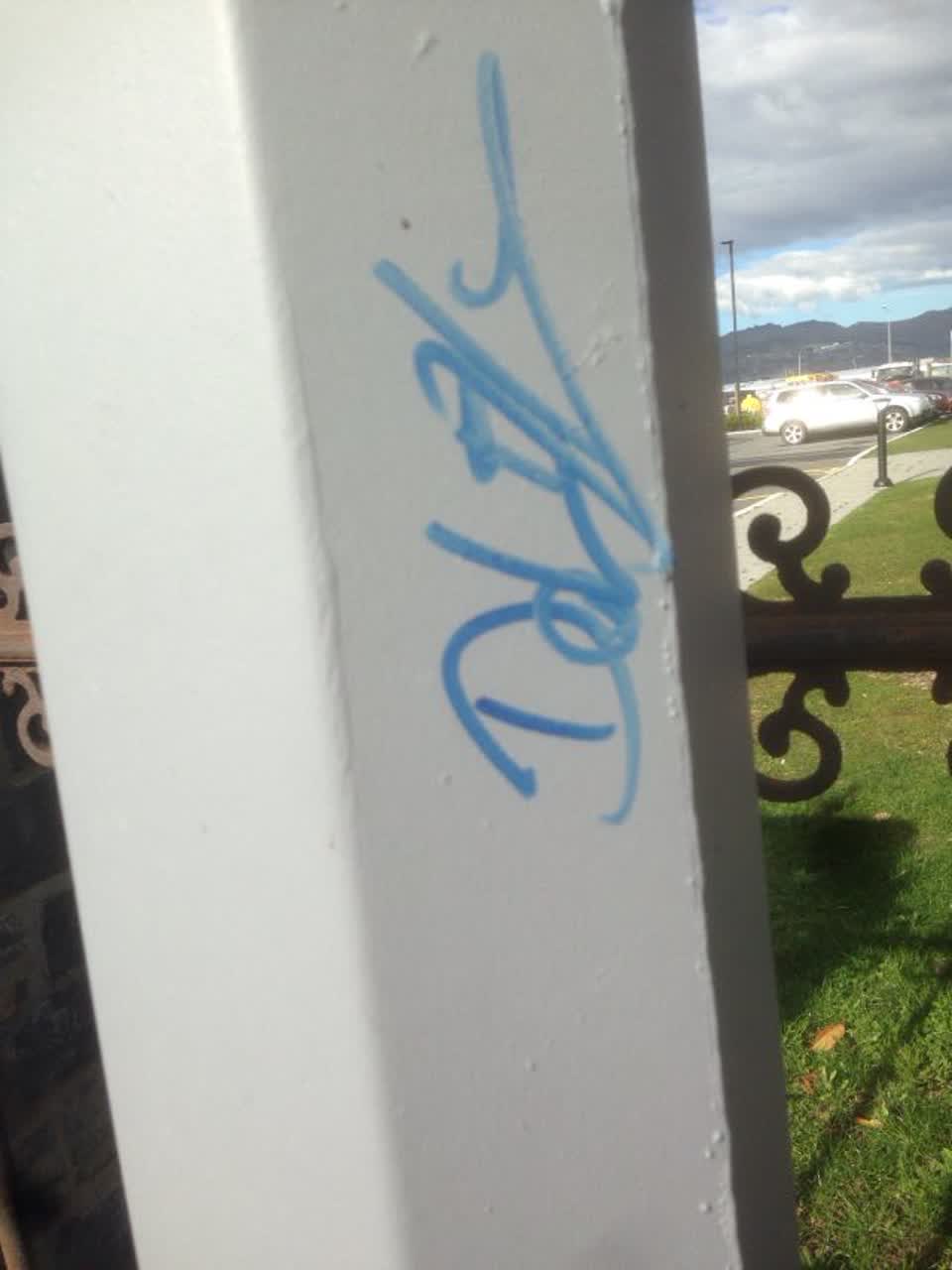 The photograph attached to this graffiti report
