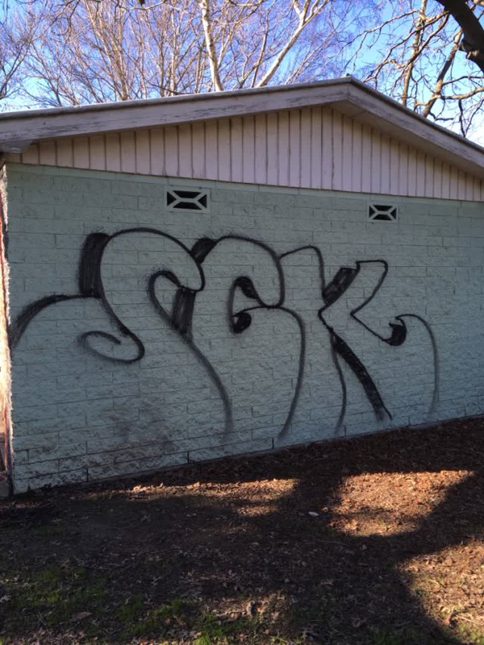 The photograph attached to this graffiti report