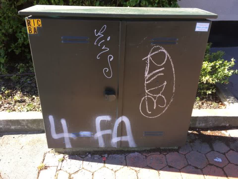 The photograph attached to this graffiti report