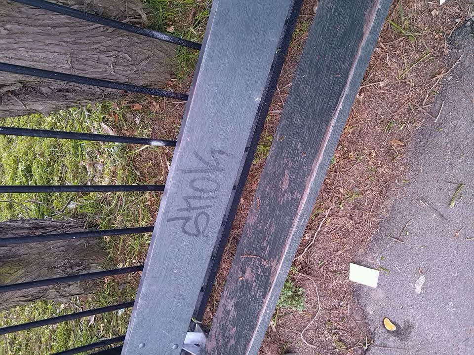 The photograph attached to this graffiti report