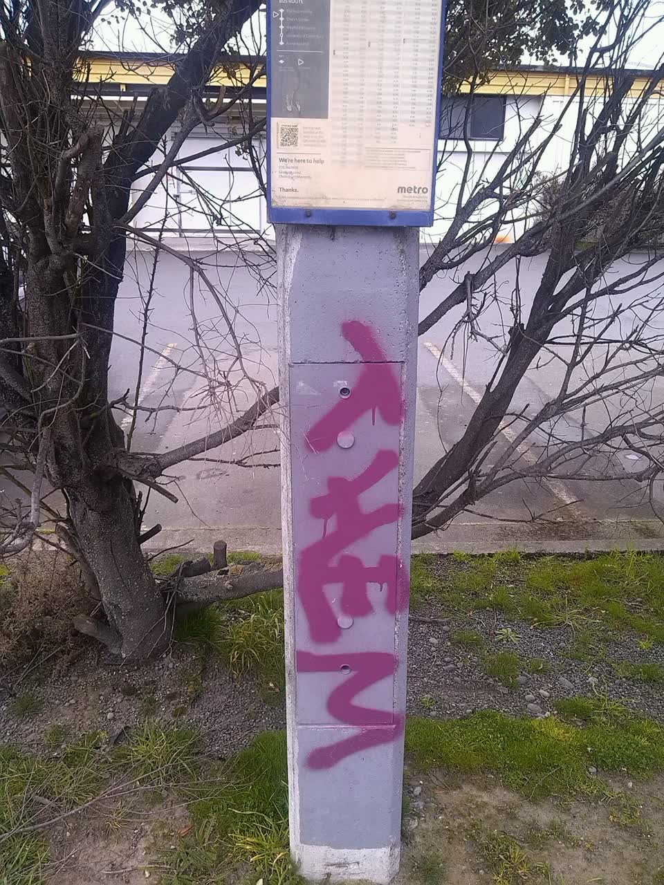 The photograph attached to this graffiti report