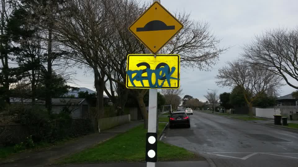 The photograph attached to this graffiti report