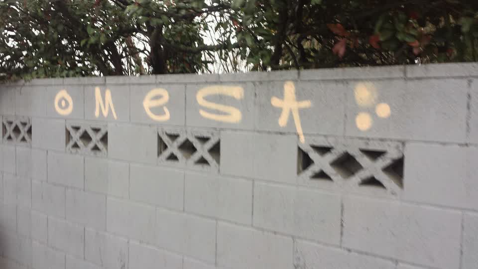 The photograph attached to this graffiti report