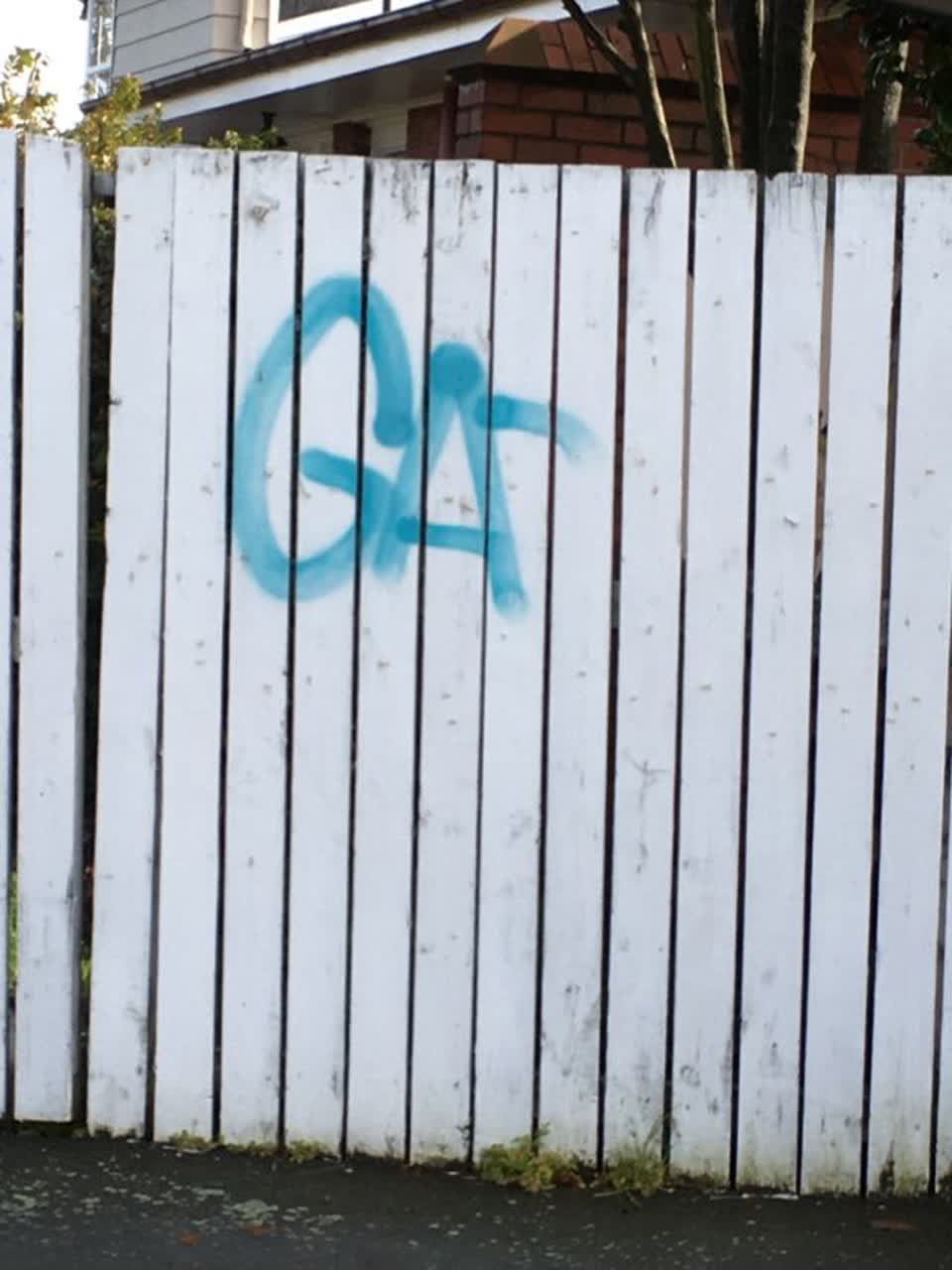 The photograph attached to this graffiti report