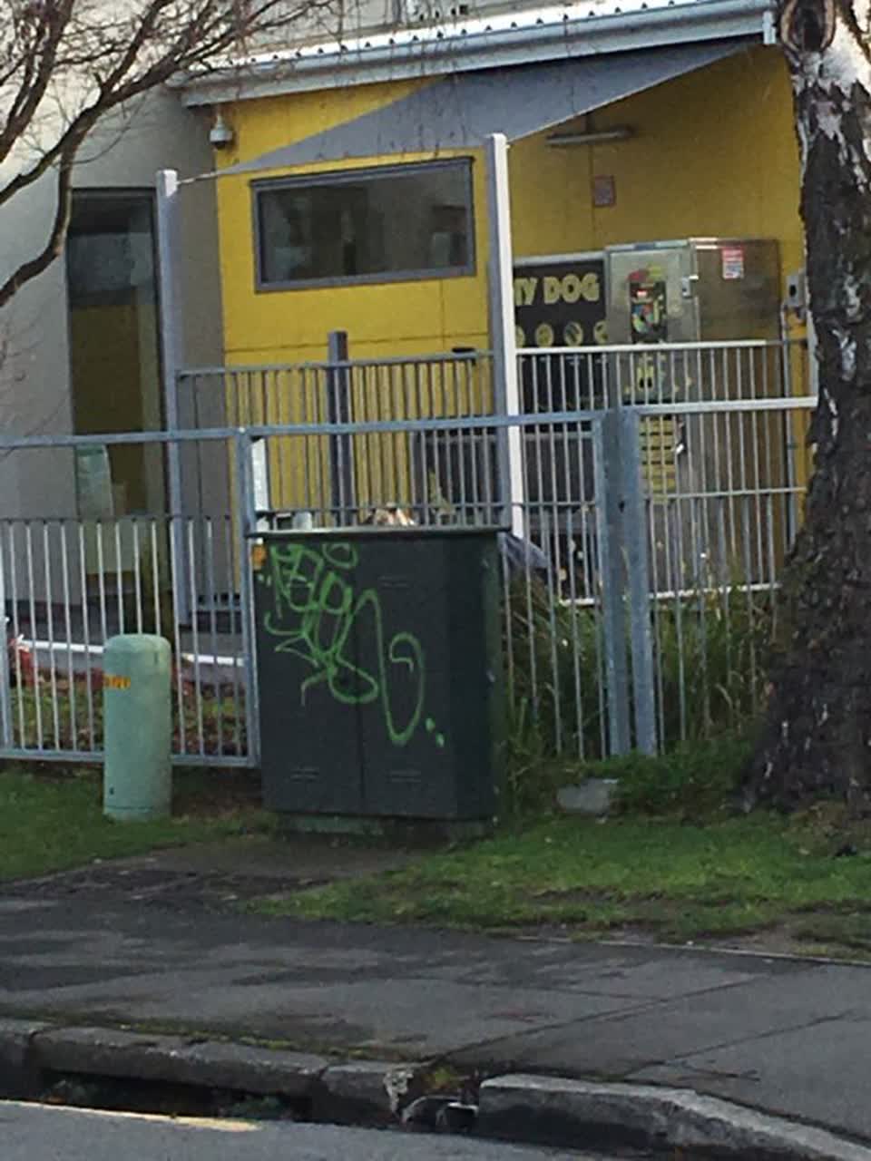 The photograph attached to this graffiti report