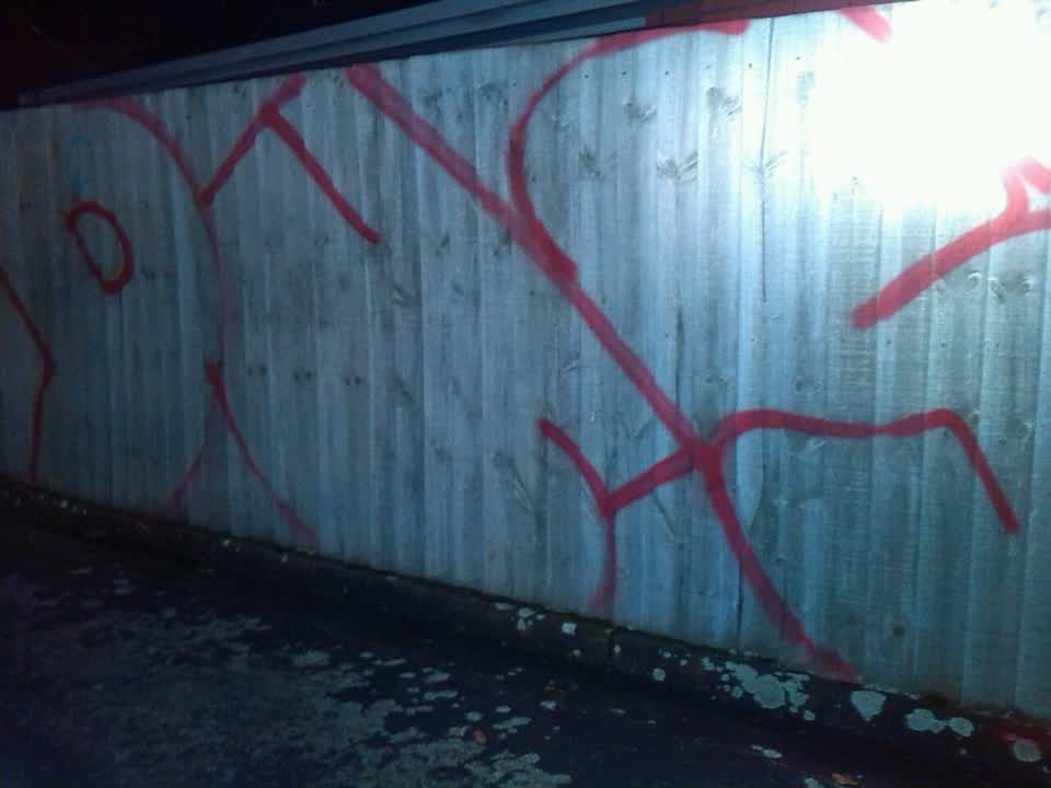 The photograph attached to this graffiti report