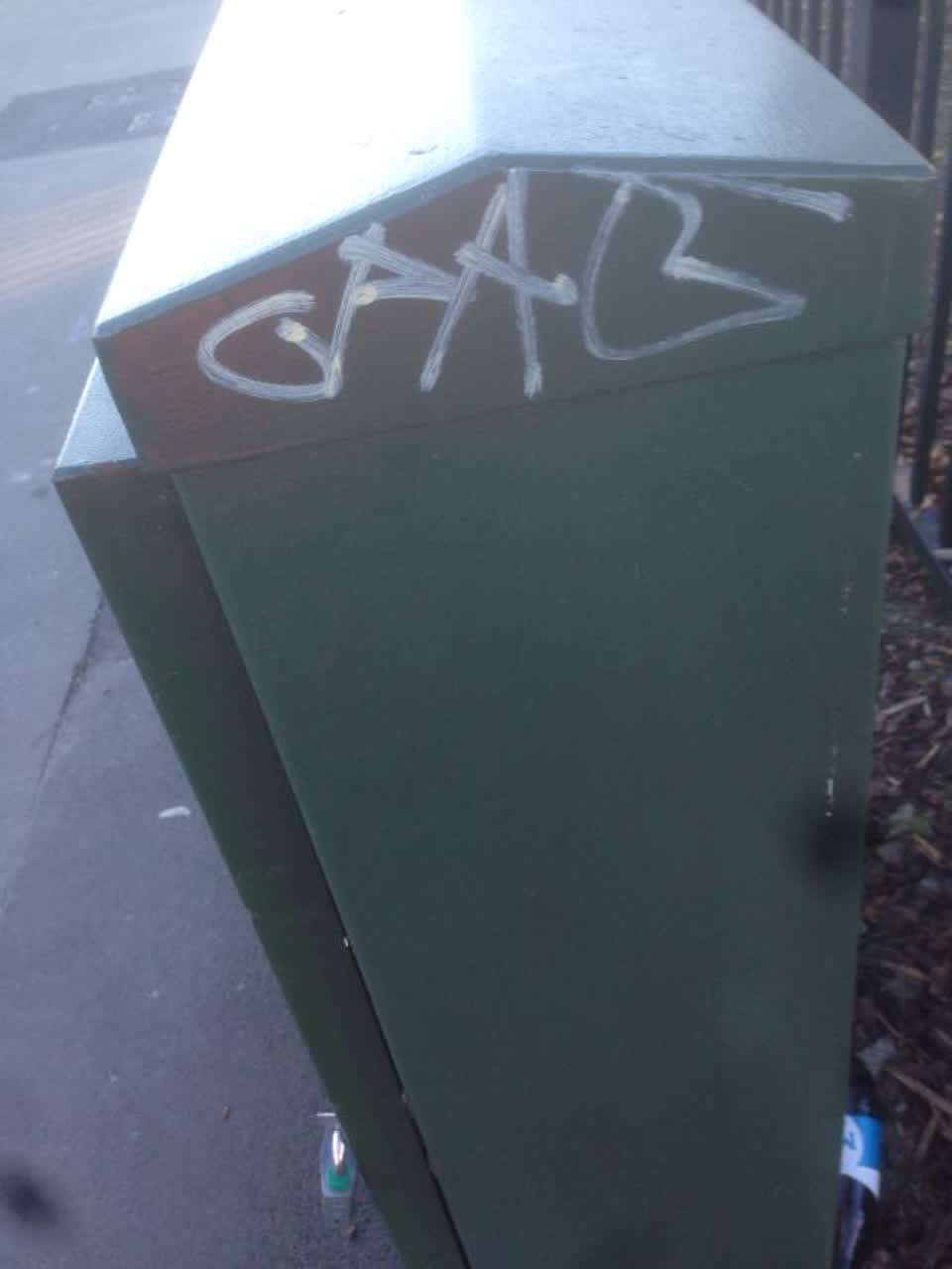 The photograph attached to this graffiti report