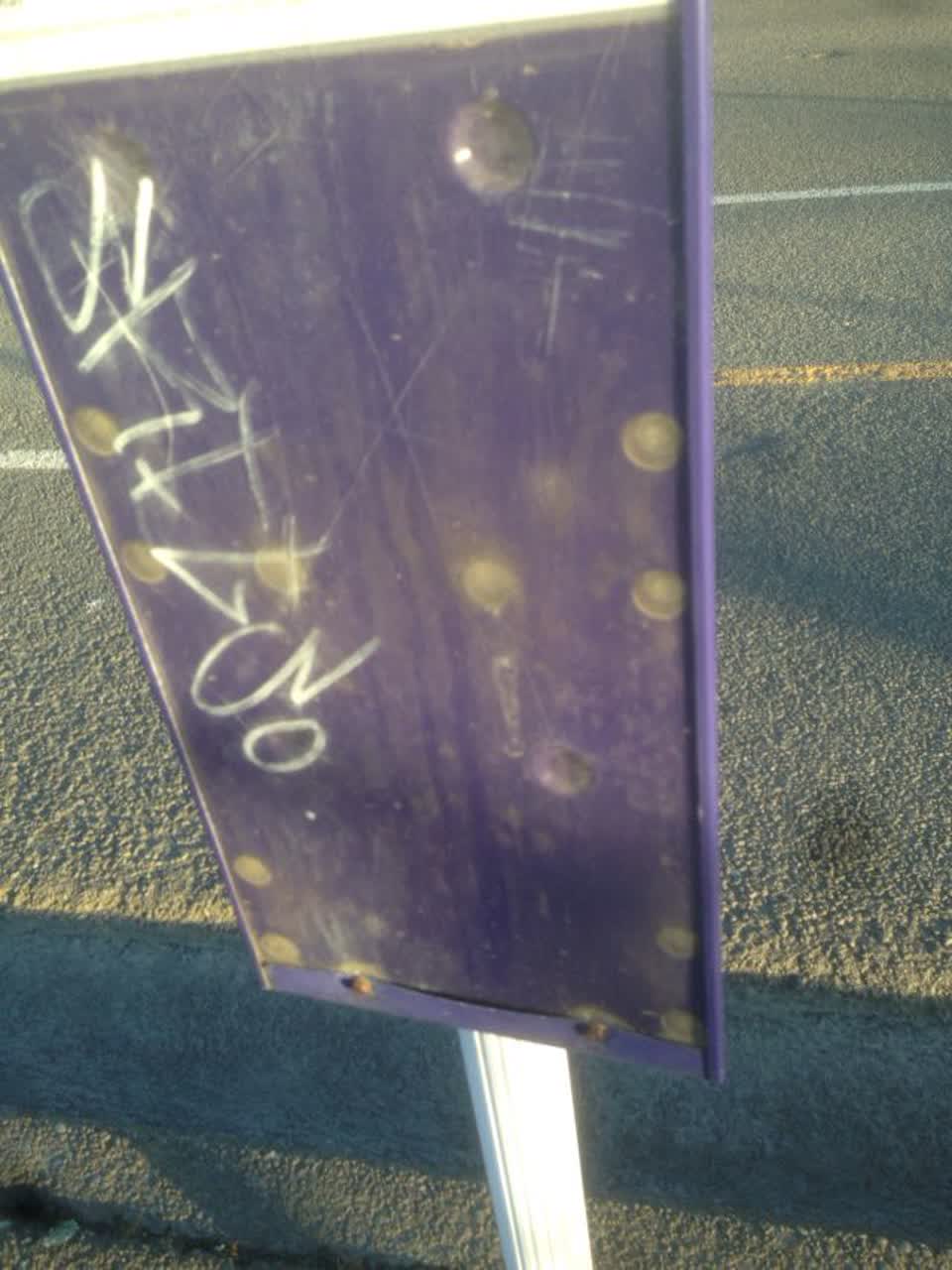 The photograph attached to this graffiti report