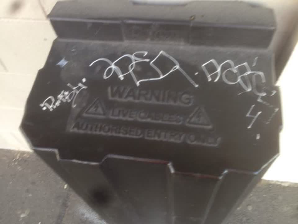 The photograph attached to this graffiti report