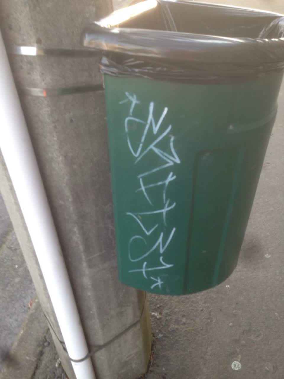 The photograph attached to this graffiti report