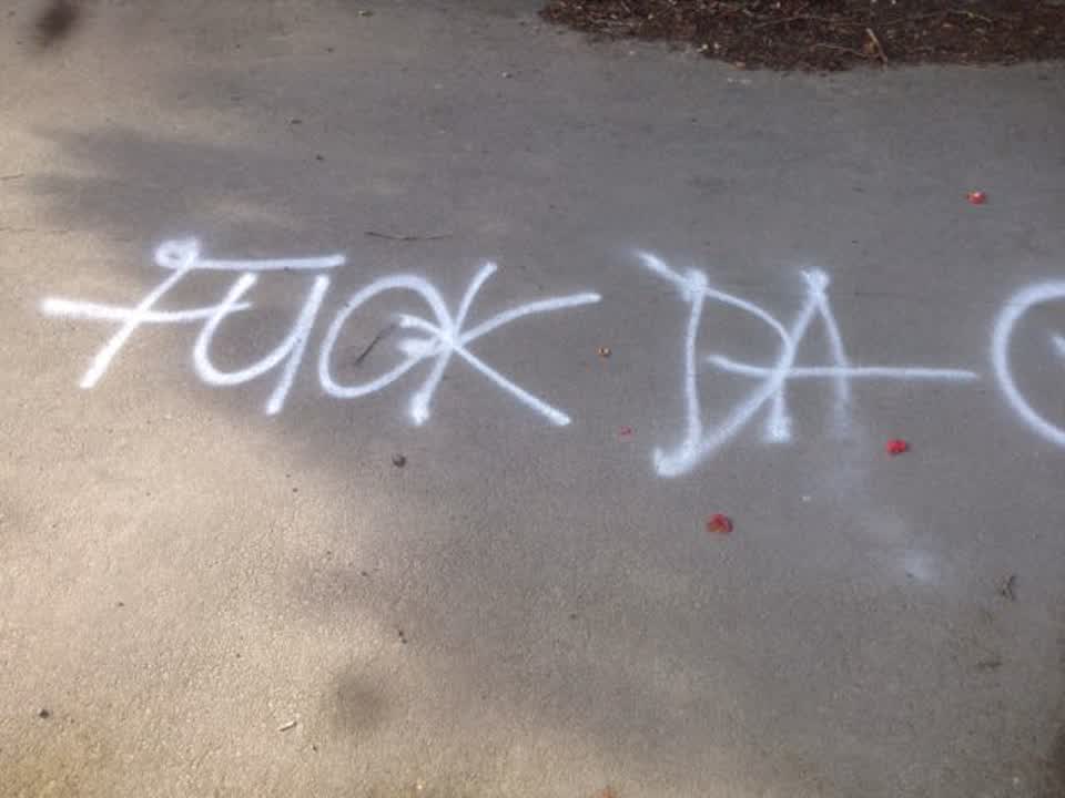 The photograph attached to this graffiti report