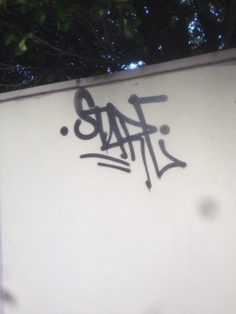 The photograph attached to this graffiti report