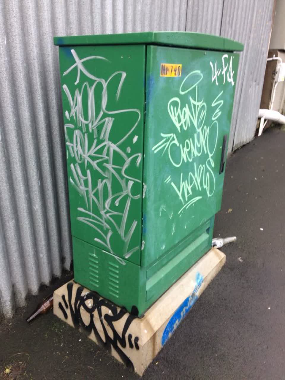 The photograph attached to this graffiti report