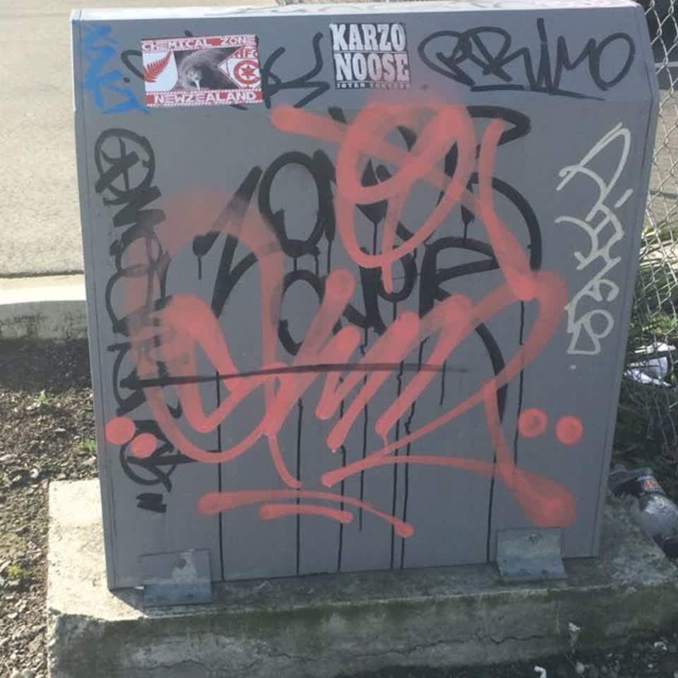 The photograph attached to this graffiti report