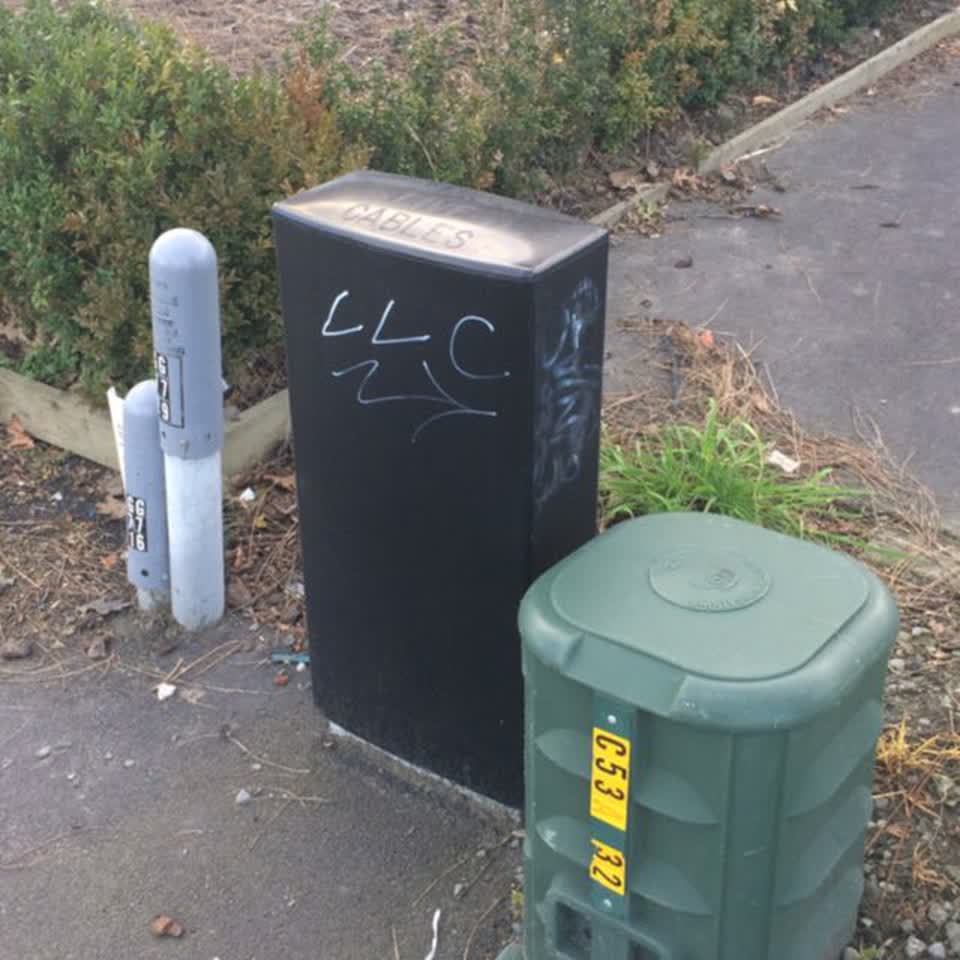 The photograph attached to this graffiti report