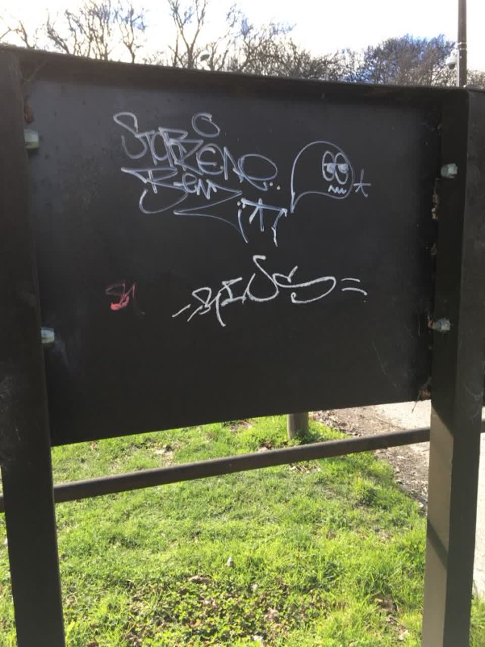 The photograph attached to this graffiti report