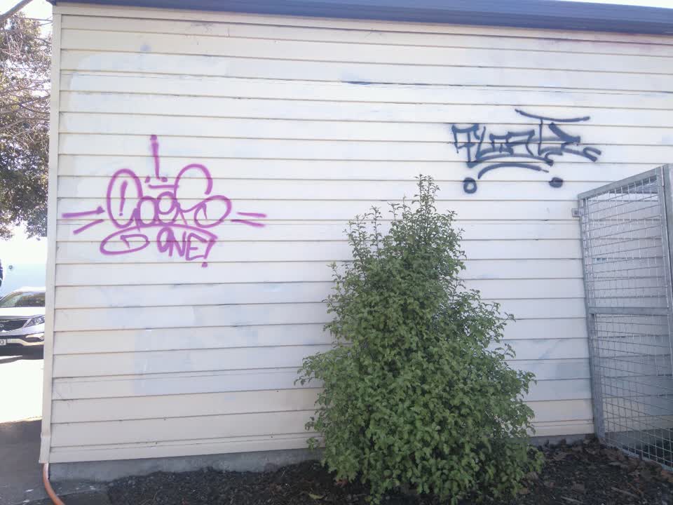 The photograph attached to this graffiti report