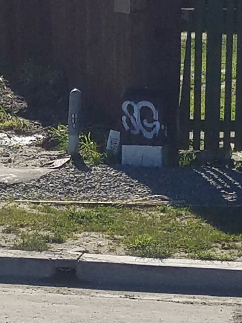 The photograph attached to this graffiti report