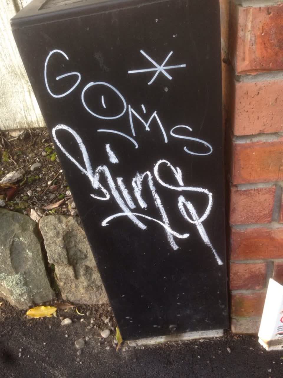The photograph attached to this graffiti report