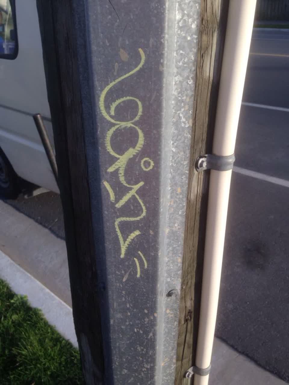 The photograph attached to this graffiti report
