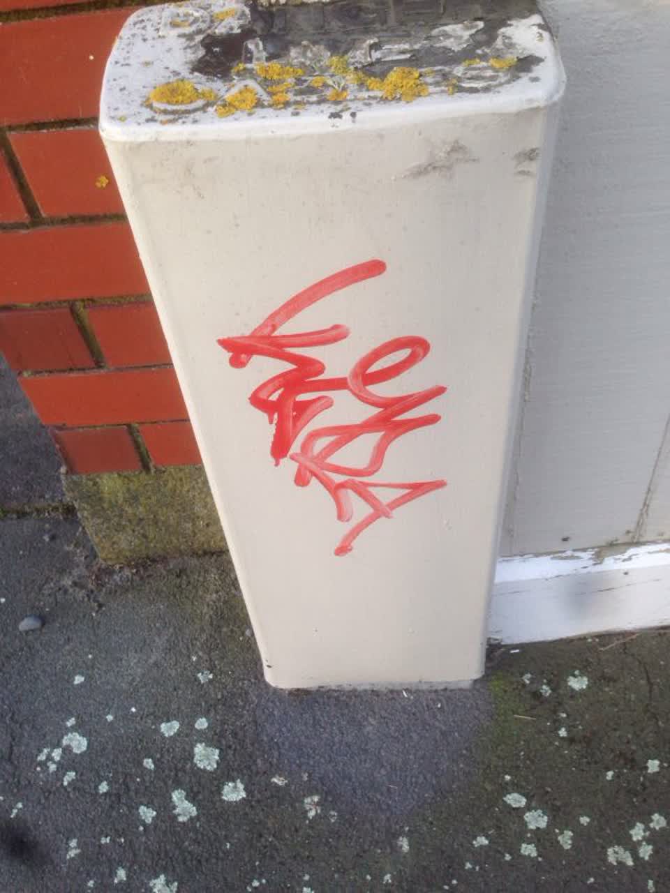 The photograph attached to this graffiti report