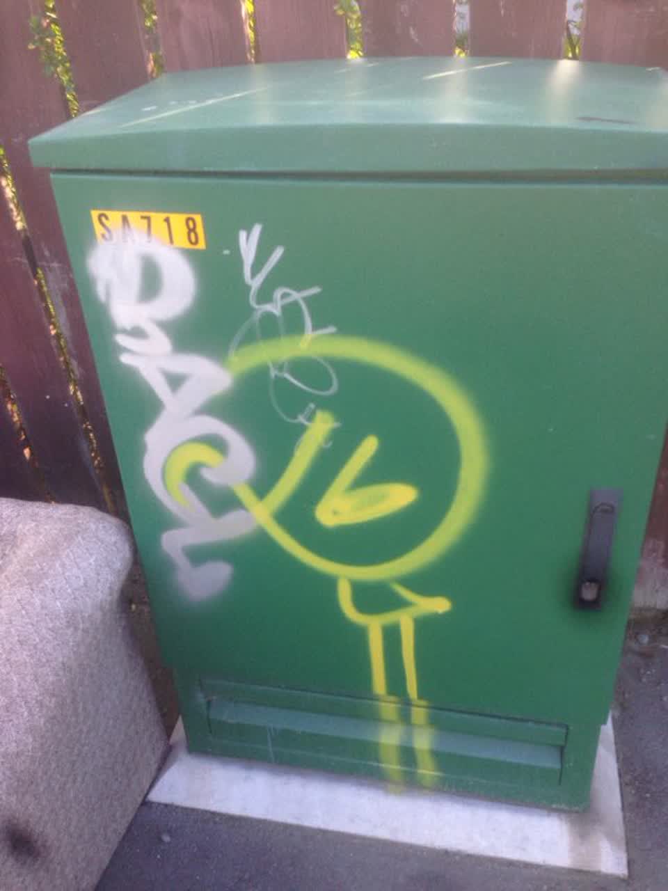 The photograph attached to this graffiti report