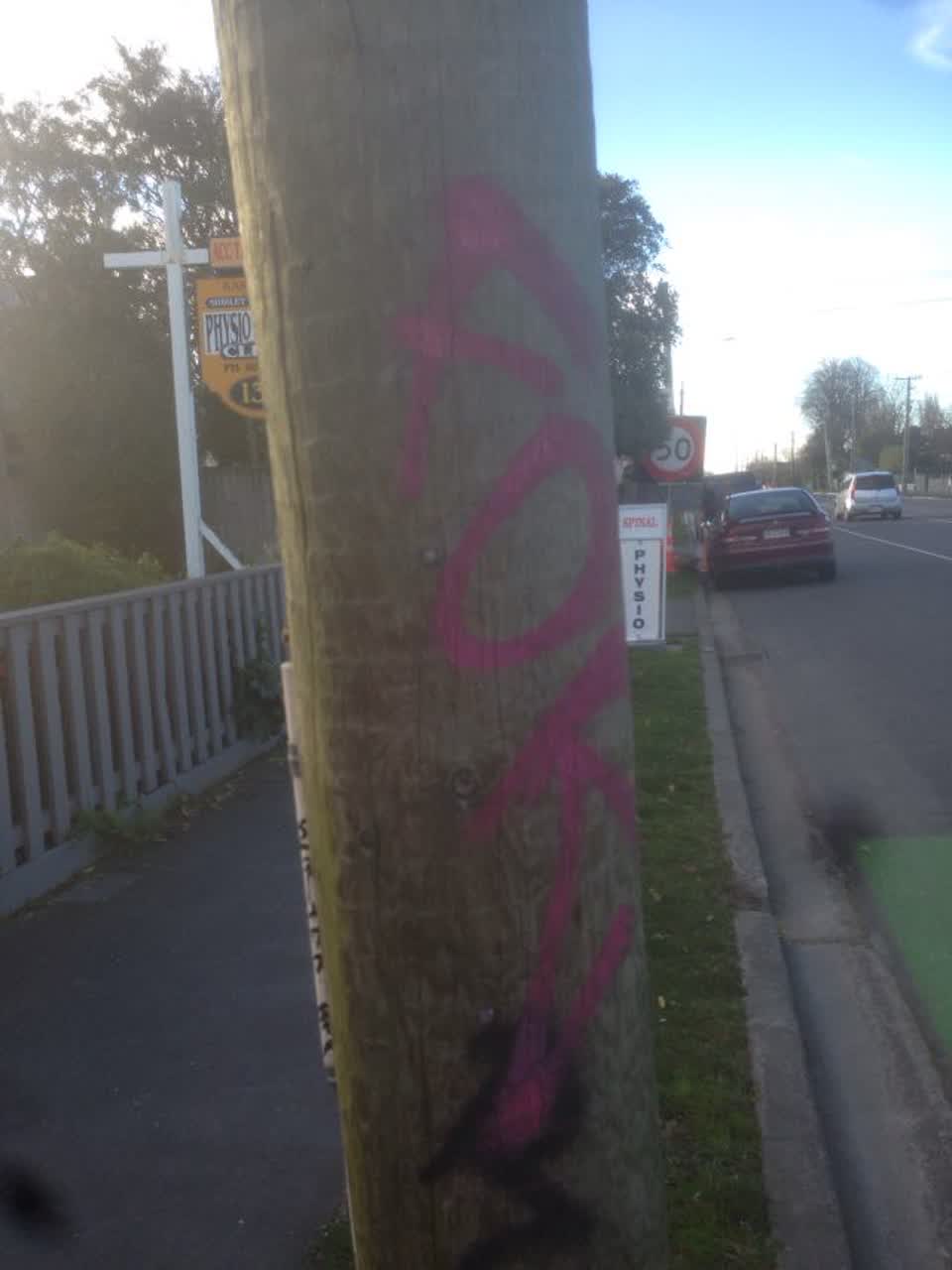 The photograph attached to this graffiti report
