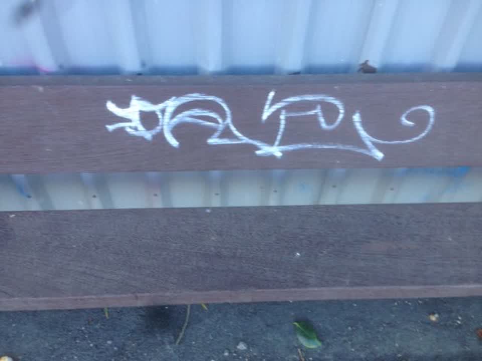 The photograph attached to this graffiti report