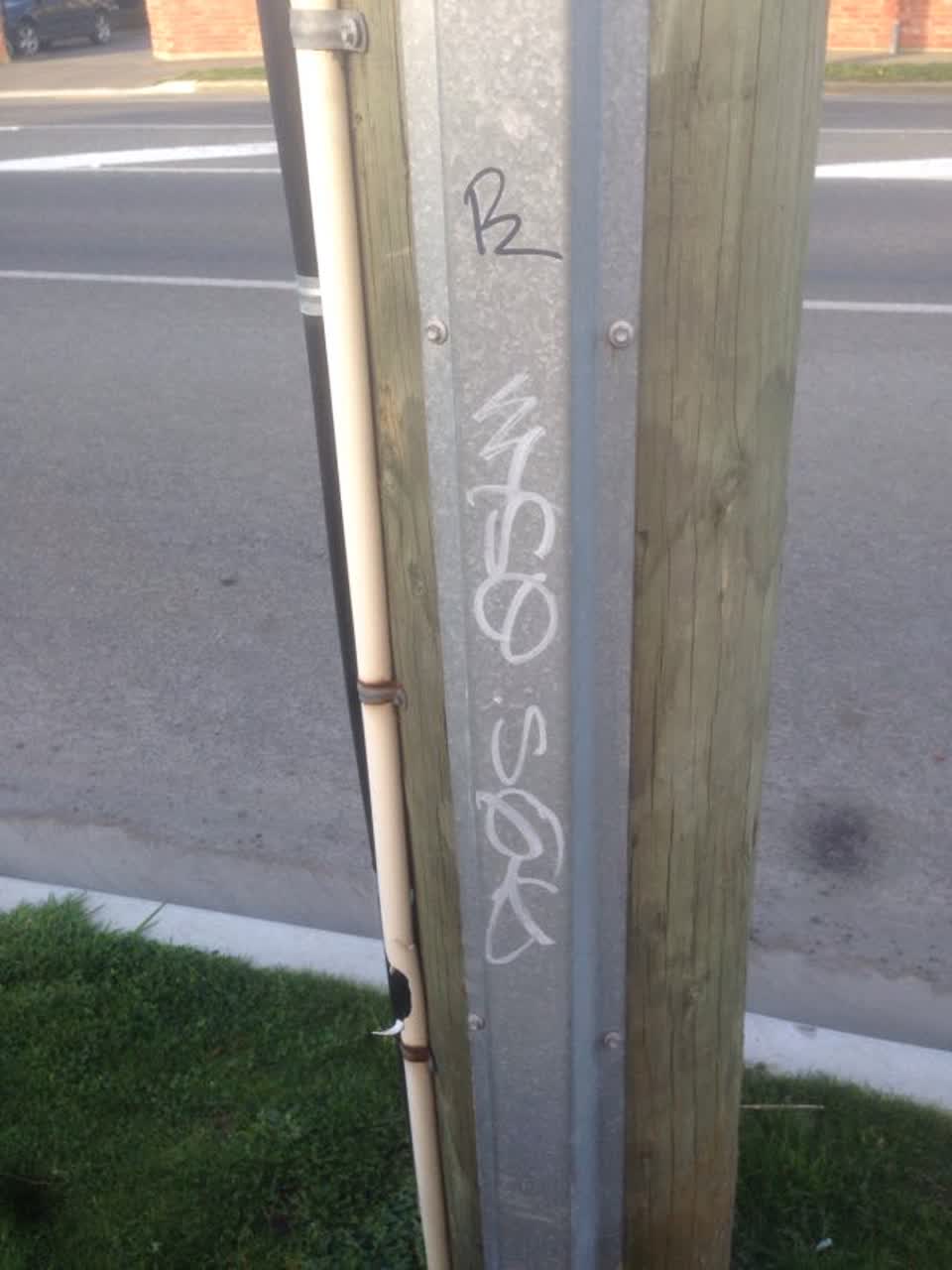 The photograph attached to this graffiti report