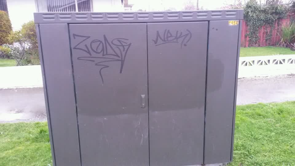 The photograph attached to this graffiti report