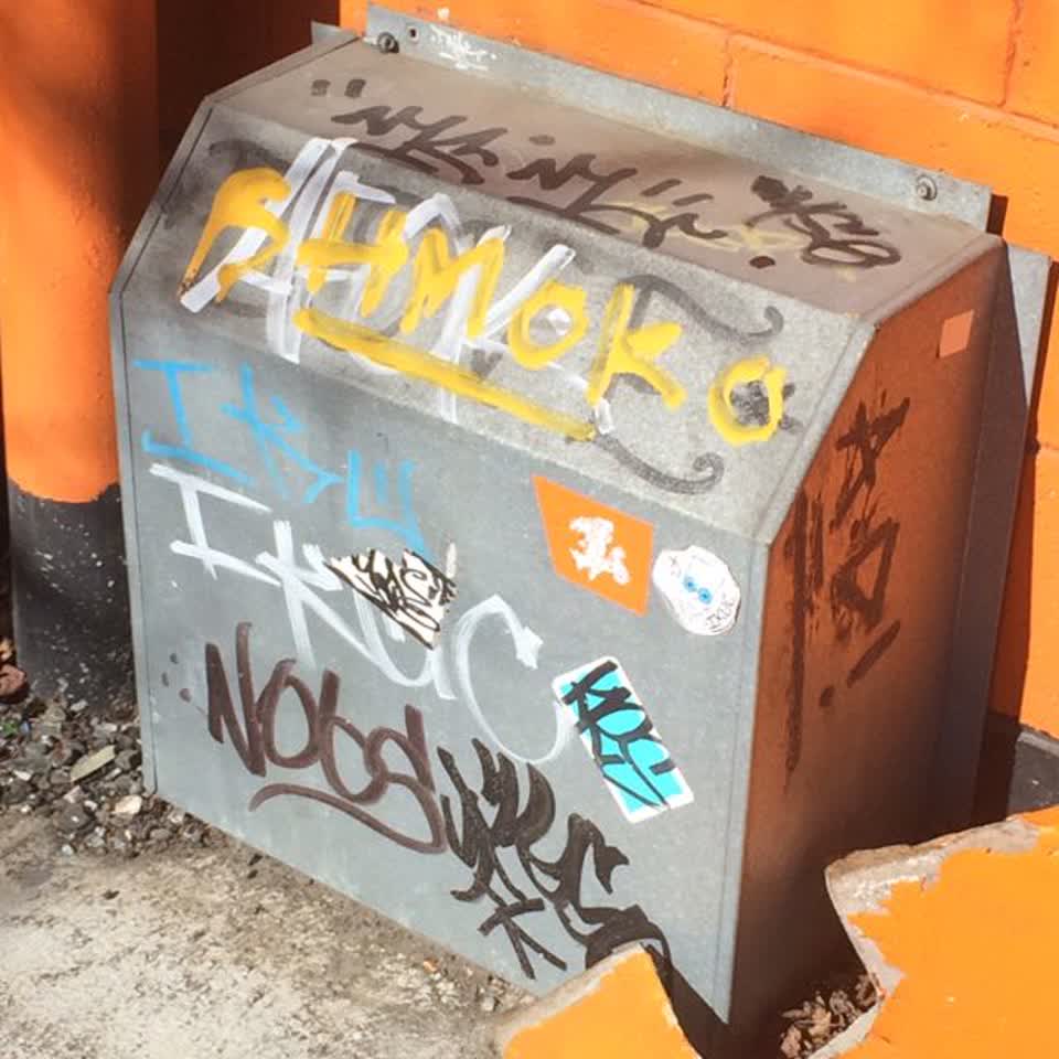 The photograph attached to this graffiti report