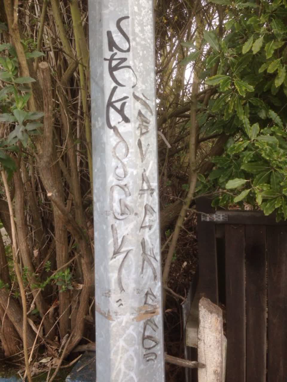 The photograph attached to this graffiti report