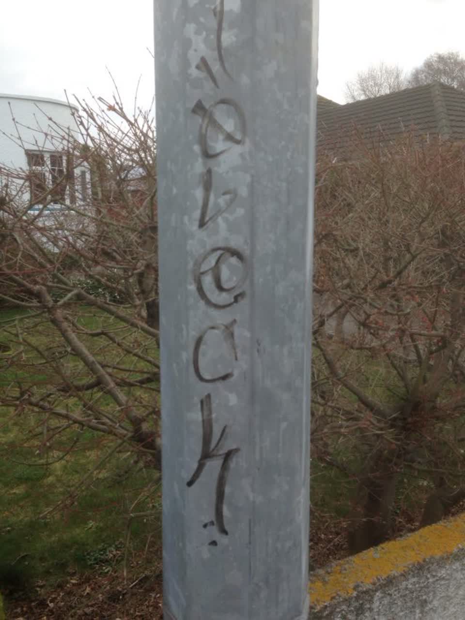 The photograph attached to this graffiti report