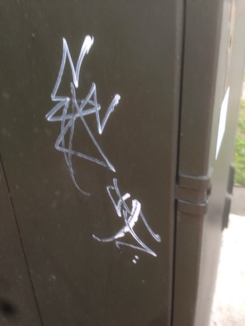 The photograph attached to this graffiti report