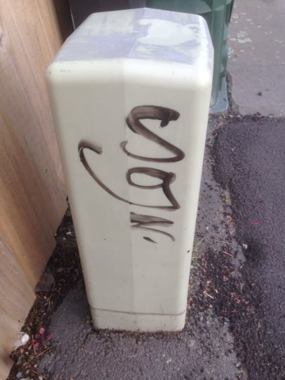 The photograph attached to this graffiti report